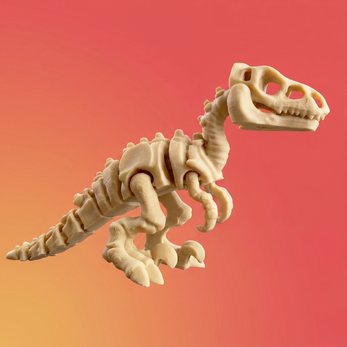 Flexible articulated dinosaur fidget toy, 3D printed